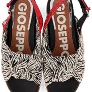 Gioseppo Women's Black & Red Braided Knot Sandals